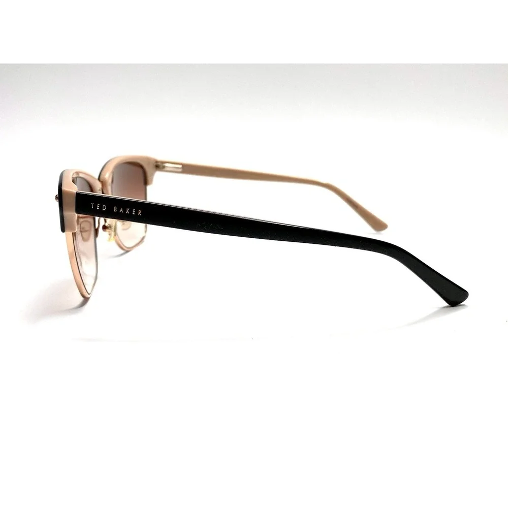 Ted Baker Black Rose Metal Taupe Clubmaster Sunglasses TB108 BLK 52 18 135